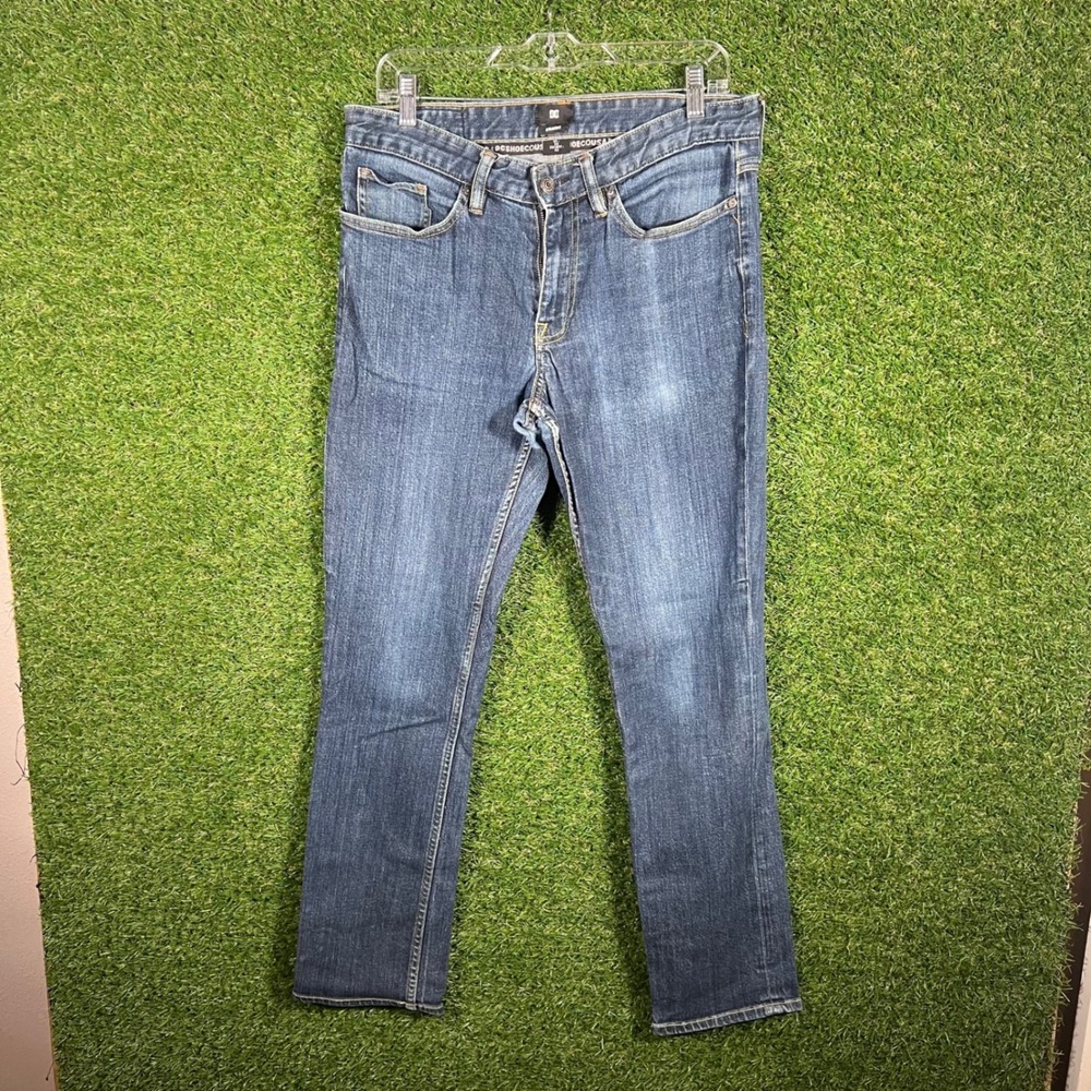 DC Shoes Straight Fit Denim Jeans Mens 32x32 Blue Wash Casual Workwear skate